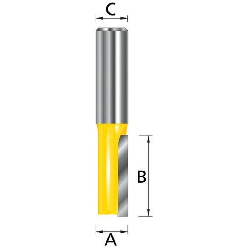 

D-10001 - Fresa para madera recta un filo pinza (c) 8 mm (a) 3 mm (b) 8 mm - Makita