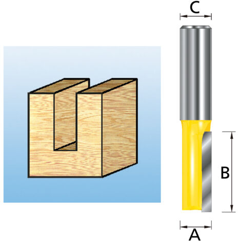 Makita D-10023 - Fresa para madera recta un filo pinza (c) 8 mm (a) 5 mm (b) 12.7 mm