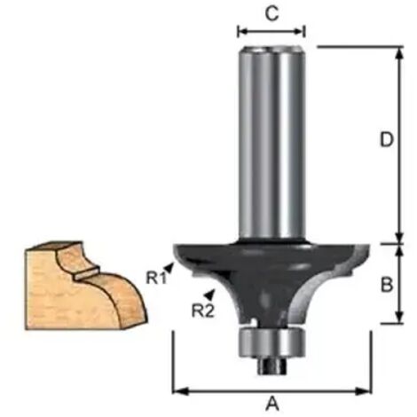 Makita D-11704 Fraise à profil classique avec queue de 8 mm