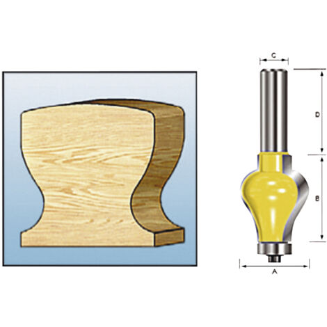 Makita D-11829 Fresa per corrimano con gambo 12 mm