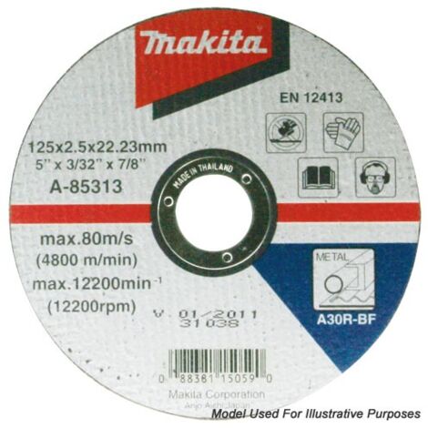 Makita D-18568 115mm 4.5"" Thin Cutting Disc 22mm Bore Flat Disc Metal