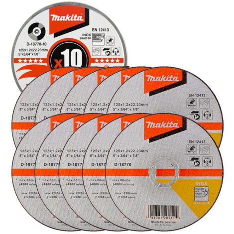Makita D-18770 Fast Cutting Extra Thin Metal Grinder Disc 125mm 1.2 22.23mm