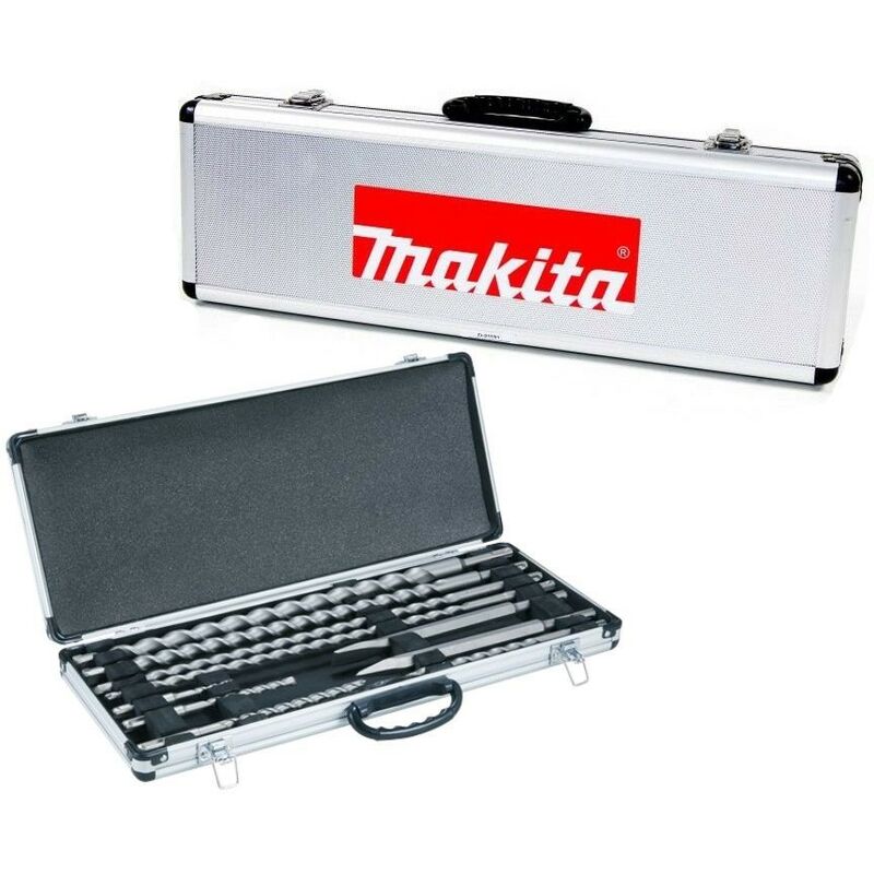 Makita - D-21191 10 Piece sds Plus Drill Bit + Cold Point Chisel Set + Metal Case