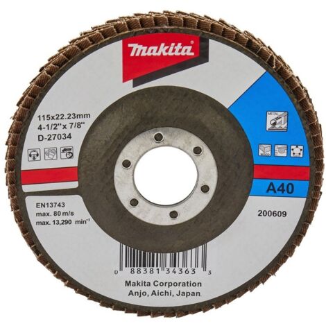 MAKITA D-27034 Aluminiumoxid-Fächerscheibe 115 mm G40