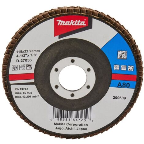 MAKITA D-27056 Aluminiumoxid-Fächerscheibe 115 mm G80