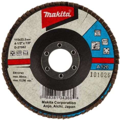 MAKITA D-27062 Aluminiumoxid-Fächerscheibe 115 mm G120