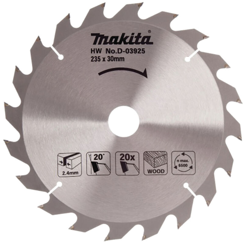 Makita - D-03925 Lame De Scie Circulaire Standard tct 235x30mm 20T Bois