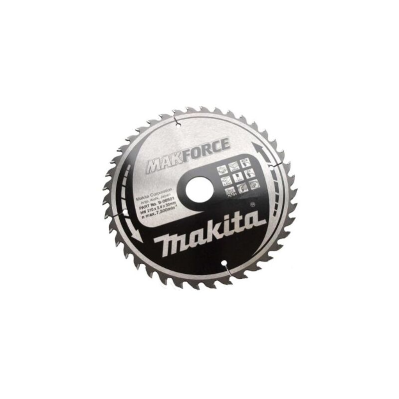 Makita - D-03903 D-03903-DISCO de sierra standard de 185X1.8 llanta 1.2 mm 16Z grados eje de 30 arandela reduccion 20, noir, bleu