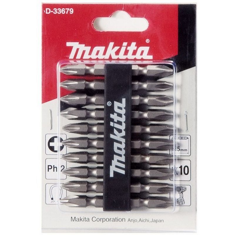 

D-34366 - Blister con 10 puntas dobles imantadas phillips ph2 x 65 mm - Makita