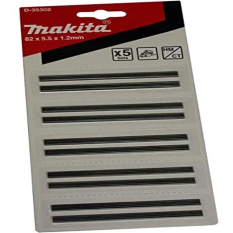 MAKITA D-35302 - Set de 5 paquetes de 2 mini-cuchillas tipo HM de 82 mm para cepillos