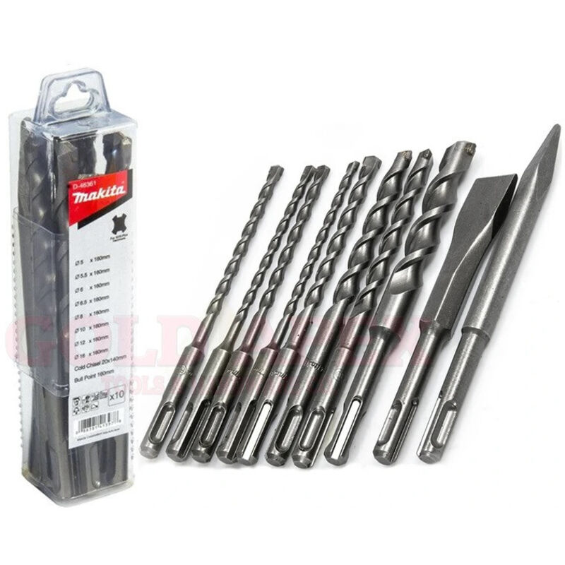 Ensemble SDS Plus de forets et ciseau plat 160 mm D 46361 Makita