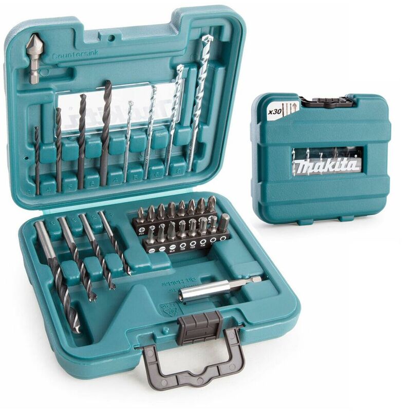 D-47204 30 Piece Drill and Screwdriver Bit Set Masonry Wood Metal Drills - Makita