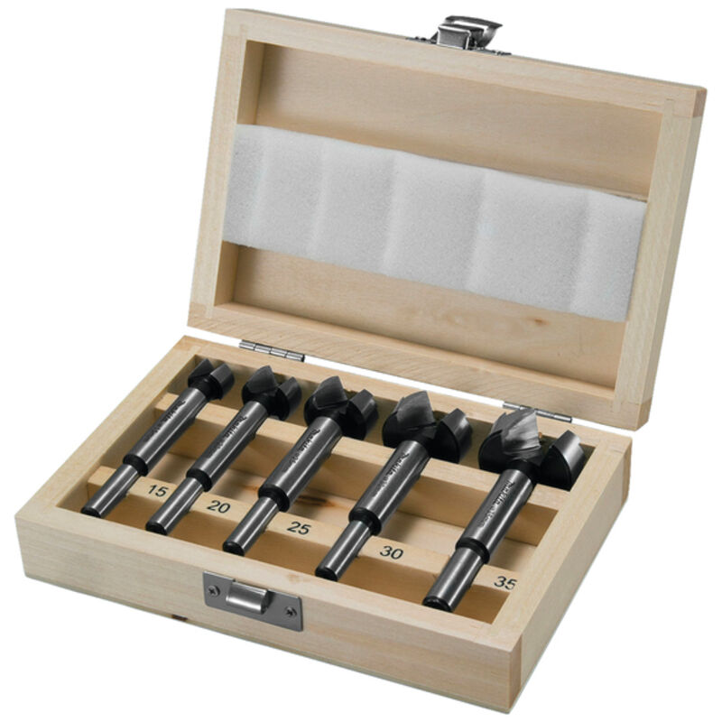 D-47363 Set d'embouts forstner 15 - 35 mm 5 pcs. Queue ronde pour le bois - Makita