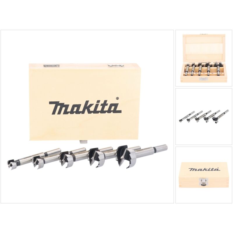 D-47363 Set di punte Forstner 15 - 35 mm 5 pz. Gambo tondo per legno - Makita