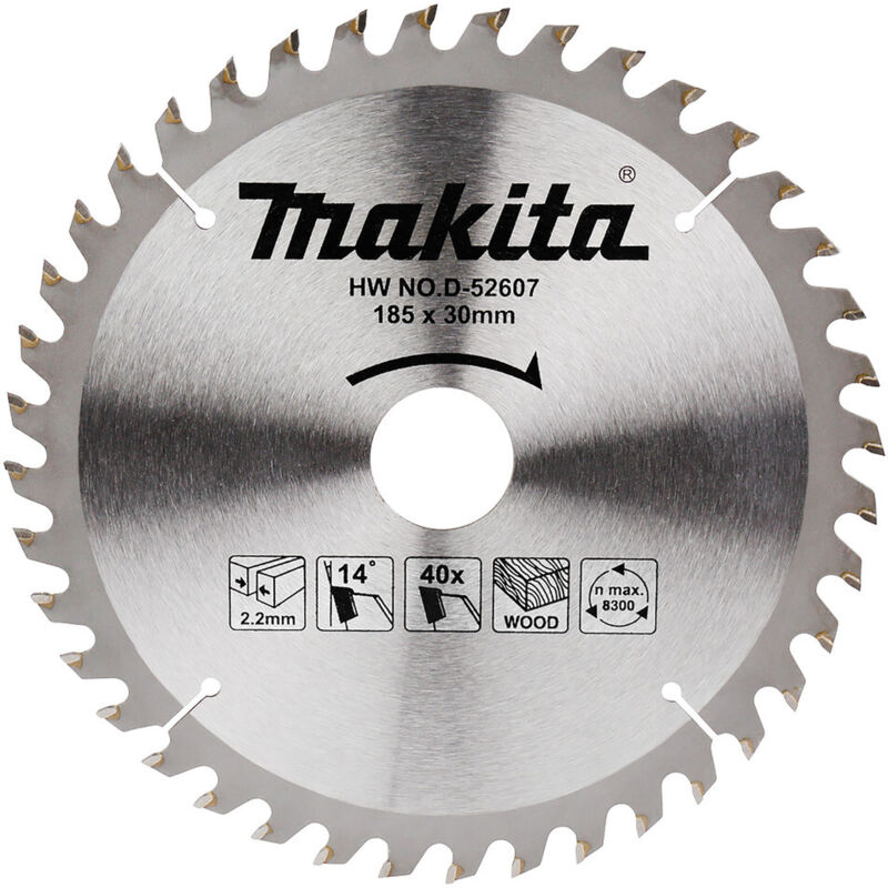 D-52607 Disco sierra circular , Standard T.C.T 185 x 30 mm, 40 D