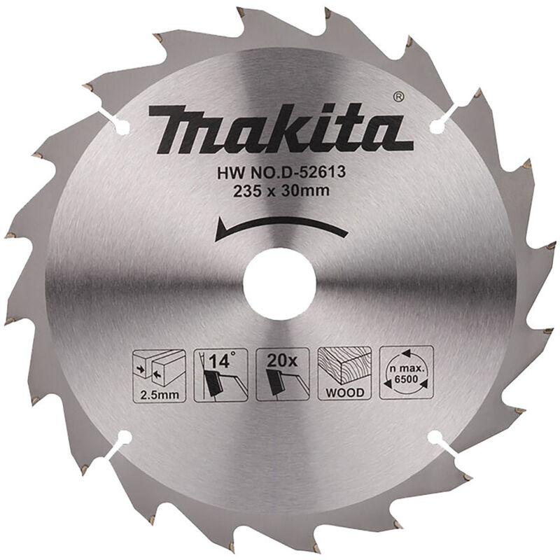 D-52613 Disco sierra circular , Standard T.C.T. 235 x 30 mm, 20 D