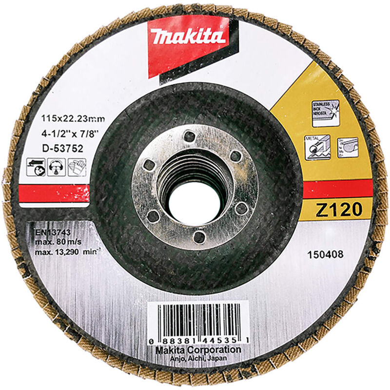 D-53752 Disco de láminas de Zirconio 115mm G120 - Makita