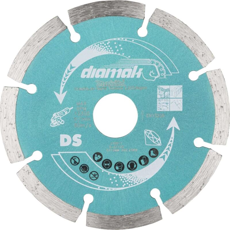 Makita Diamak - Disco da taglio diamantato - per calcestruzzo, marmo, ardesia, mattoni teneri, mattoni in cemento - 115 mm