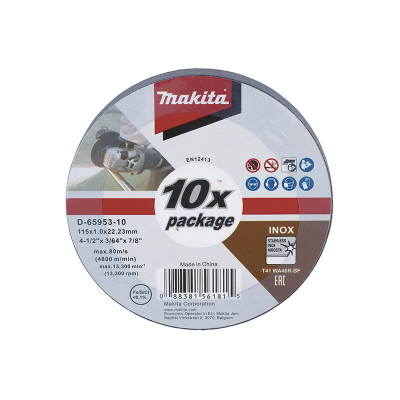 D-65953-10 Dischi da taglio in acciaio inox