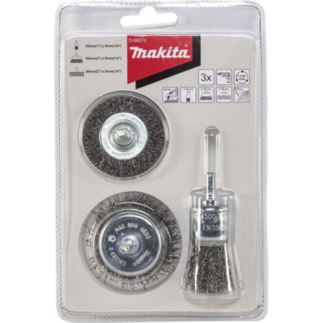 Makita D-66070 Set di spazzole rotonde 3 pezzi in acciaio
