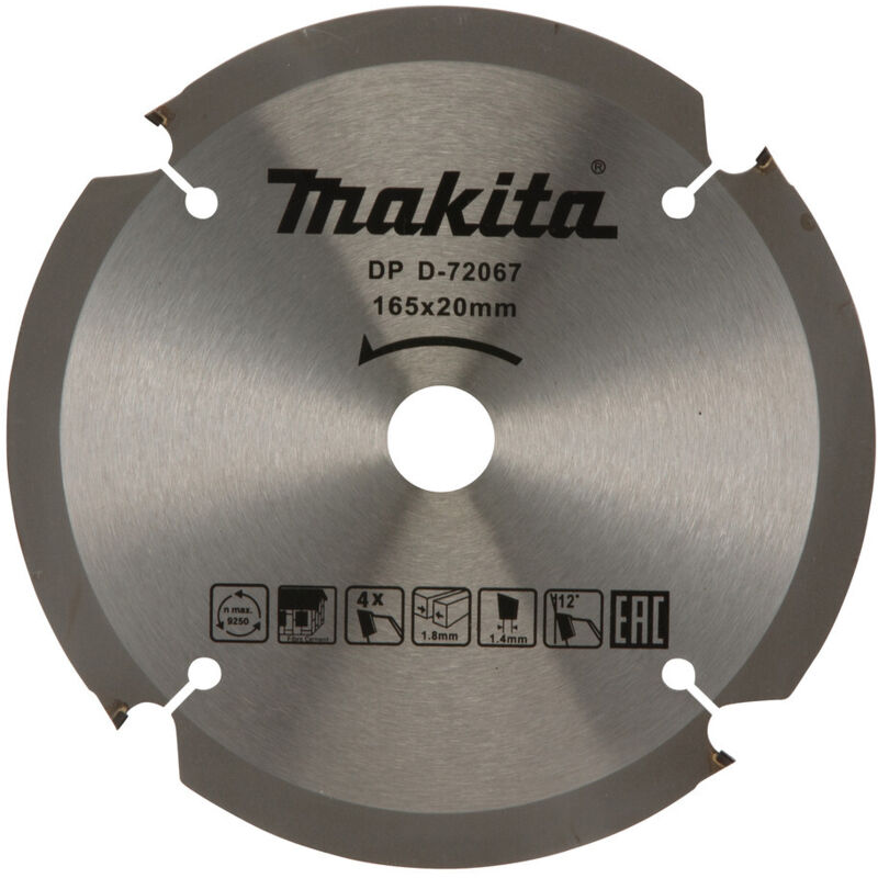 MAKITA D-72067 Disco PCD in fibrocemento 165x20x4D