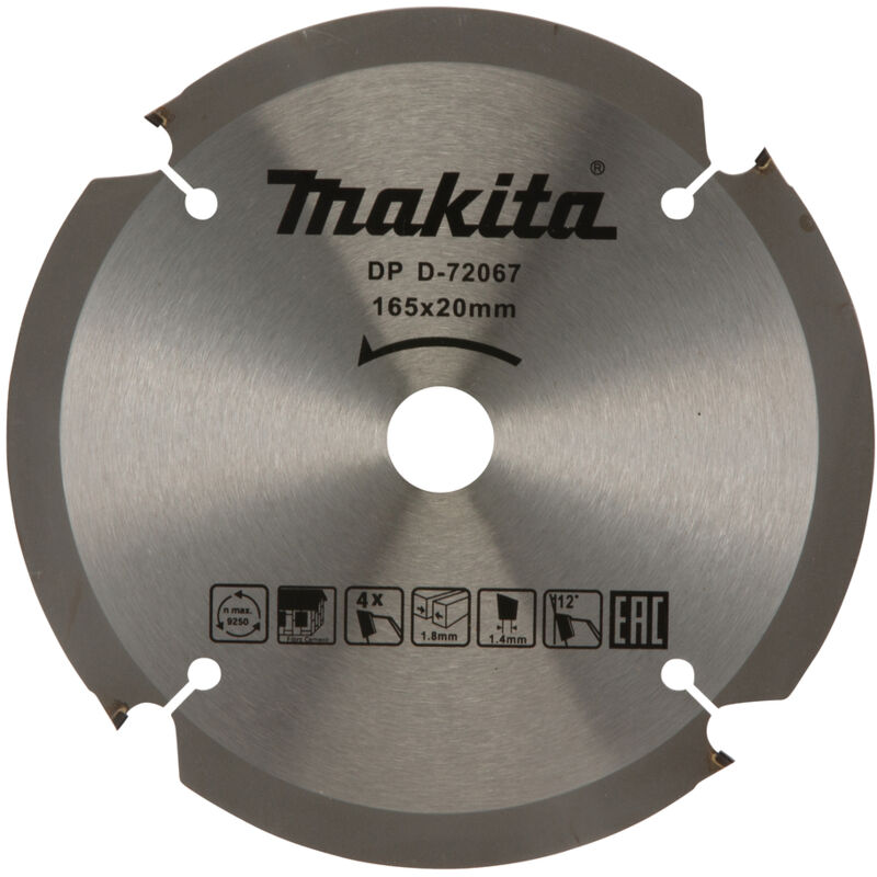 D 72067 Disque en fibrociment pcd 165x20x4D Makita