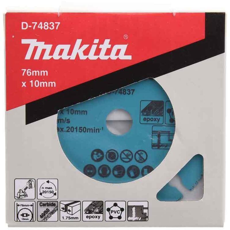 D-74837 Disco da taglio carburo di tungsteno 76x10mm - Makita