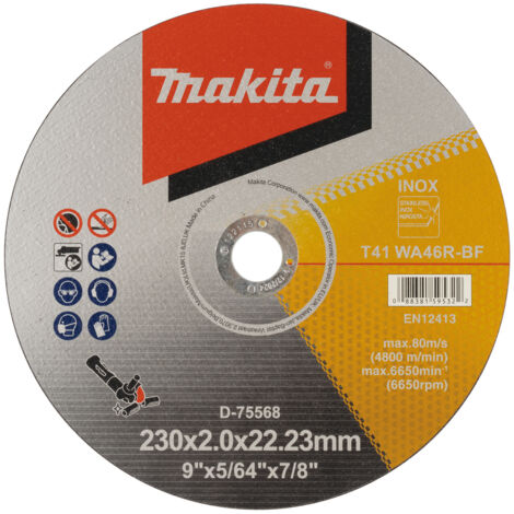 Makita D-75568 Disco de corte fino, 230 x 22,23 x 2,0 mm