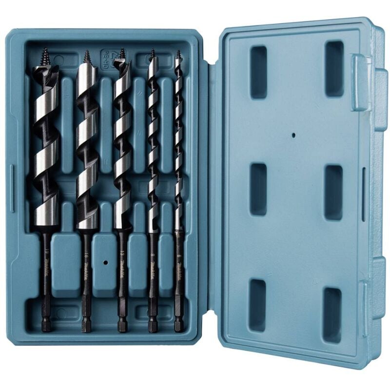 D-75677 Jeu de forets à simple spirale 6 mm, 8 mm, 13 mm, 16 mm, 19 mm Longueur totale 200 mm hexagonal 1 set - Makita