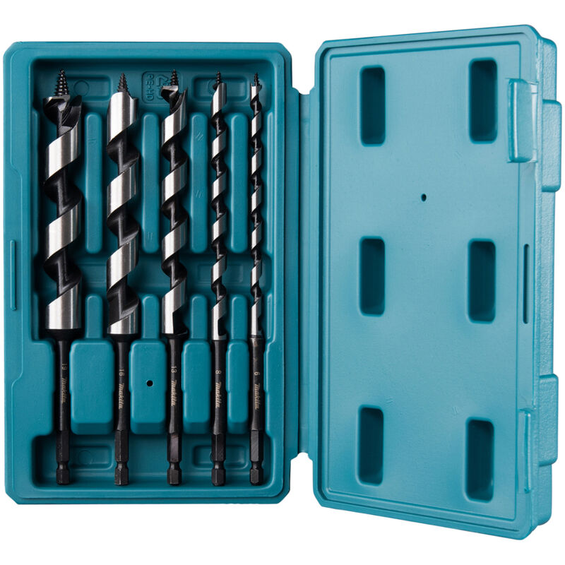 D-75677 5 Punte a Spirale Per Legno 1/4' Esagonale Valigetta - Makita