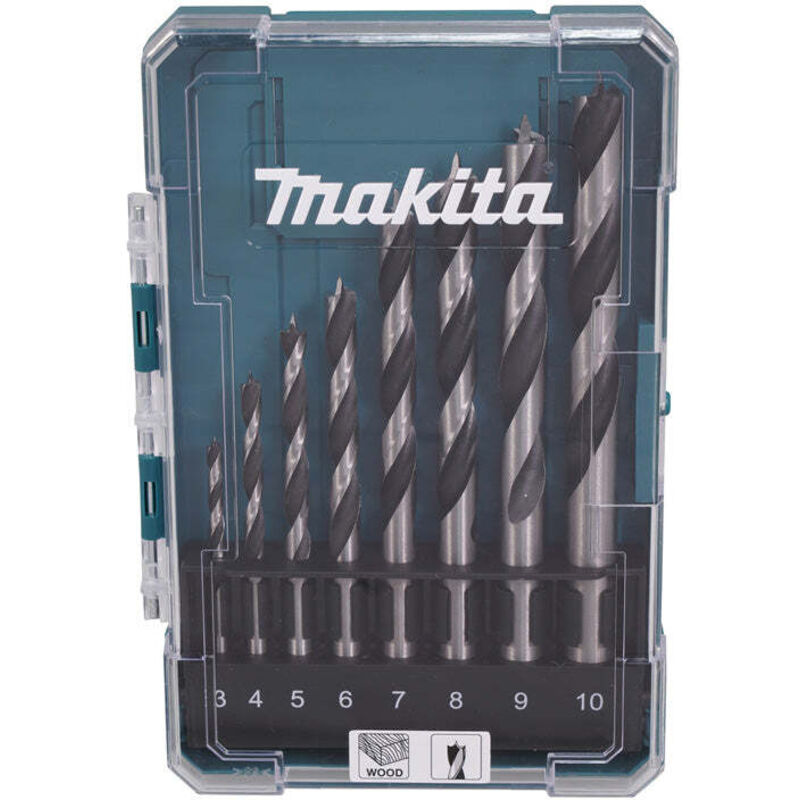 Outil de Perçage Makita D-77257 – Houtspiraalborenset 8-Delig, Acier, 3-10 mm - vue 3