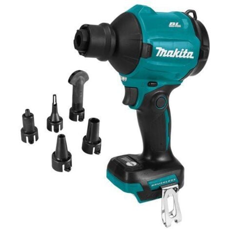 Makita DAS180Z 18v Brushless Dust Blower Inflator Deflator LXT + 5 Nozzle Sets