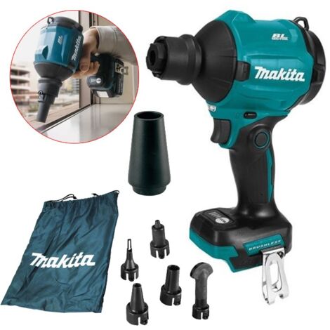 Makita DAS180Z 18v Brushless Dust Blower Inflator Deflator LXT + 6 Nozzles