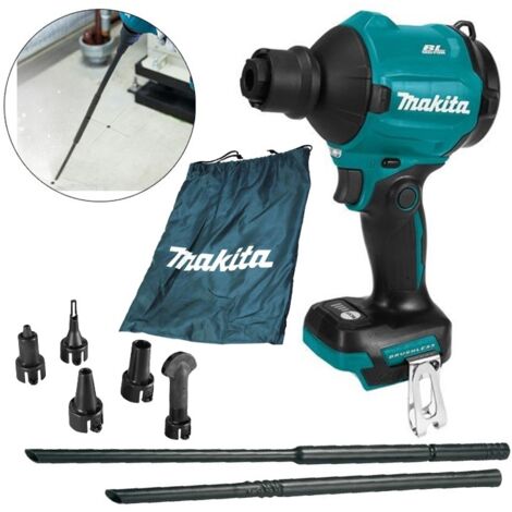 Makita DAS180Z 18v Brushless Dust Blower Inflator Deflator LXT + 6 Nozzles +Long