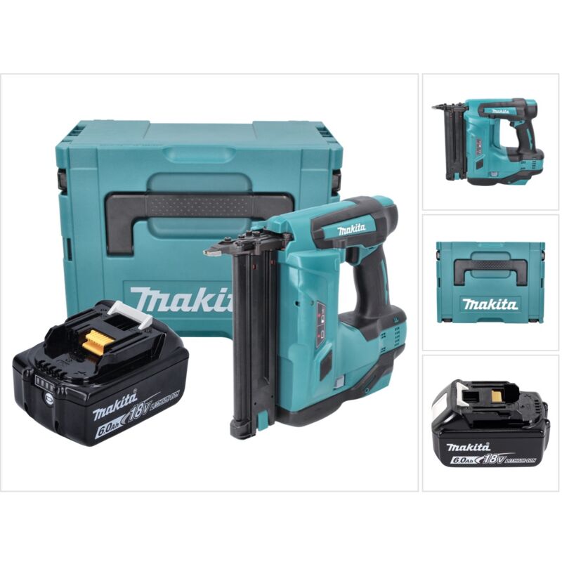 Dbn 500 G1J 18 v chiodatrice a batteria - 15-50 mm + 1x batteria 6,0 Ah + Makpac - senza caricabatterie - Makita