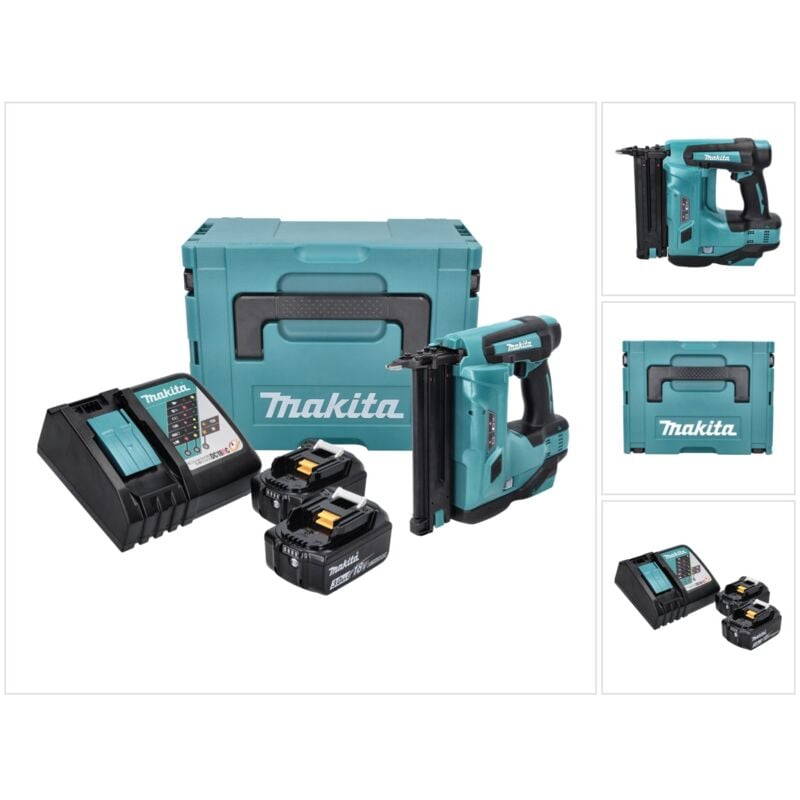 Dbn 500 rfj Cloueuse sans fil, 15-50 mm, 18 v + 2x Batteries 3,0 Ah + Makpac + Chargeur - Makita