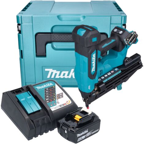 Makita DBN 610 RG1J Akku Stauchkopfnagler 18 V 32 - 64 mm Brushless + 1x Akku 6,0 Ah + Ladegerät + Makpac