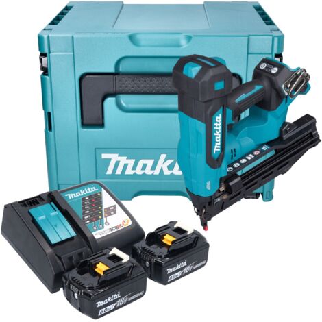 Makita DBN 610 RGJ Akku Stauchkopfnagler 18 V 32 - 64 mm Brushless + 2x Akku 6,0 Ah + Ladegerät + Makpac