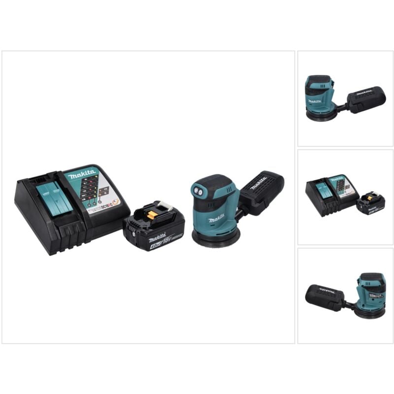 Dbo 180 RM1 Ponceuse excentrique sans fil 18 v 125 mm + 1x batterie 4,0 Ah + chargeur - Makita