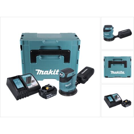 Makita DBO 180 RM1J Akku Exzenterschleifer 18 V 125 mm + 1x Akku 4,0 Ah + Ladegerät + Makpac