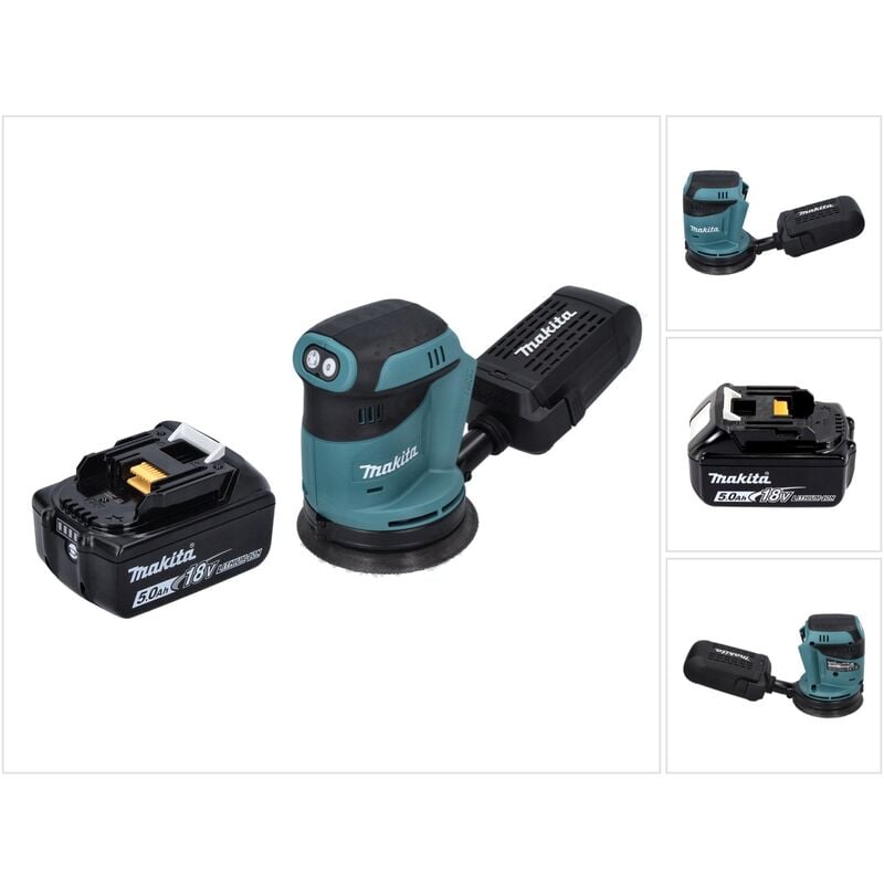 Dbo 180 T1 Ponceuse excentrique sans fil 18 v - 125 mm + 1x Batterie 5,0 Ah - sans chargeur - Makita