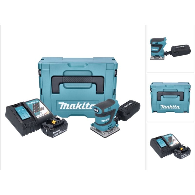 Dbo 484 RF1J ponceuse orbitale sans fil 18 v 112 x 102 mm + 1x batterie 3,0 Ah + chargeur + Makpac - Makita