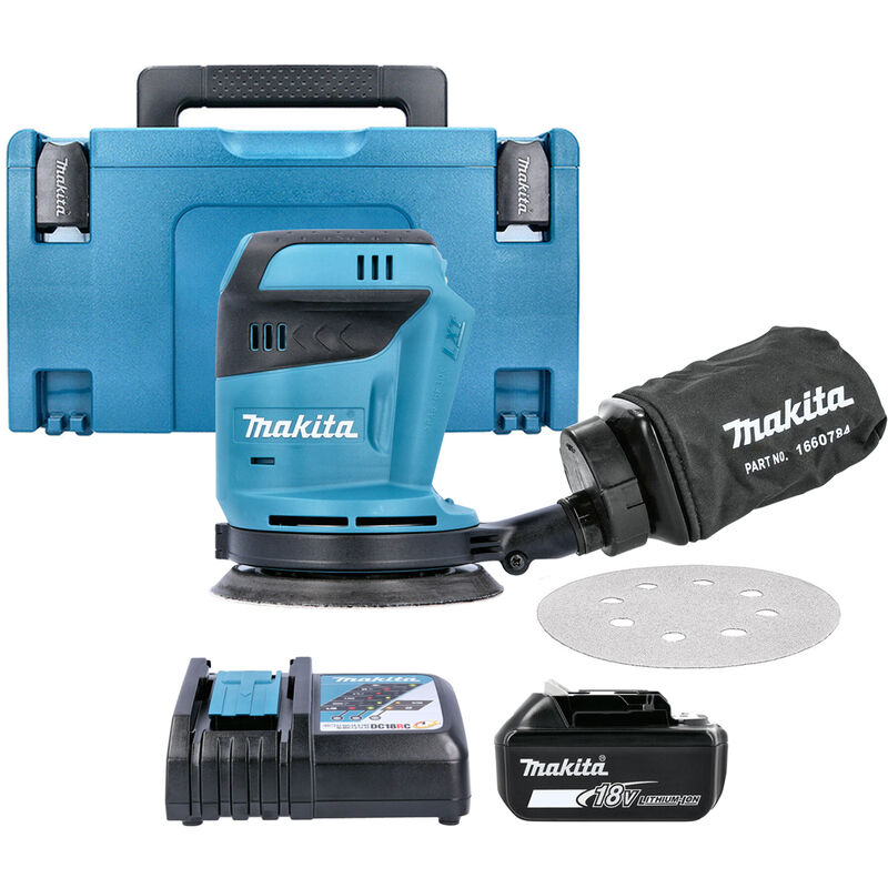 Makita Dbo180z 18V LiIon Random Orbit Sander With 1 X 5.0Ah Battery, Charger & Case Makita US