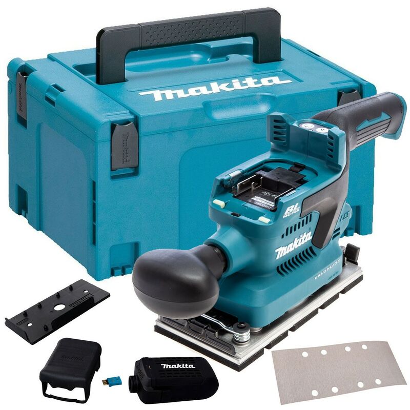 DBO381ZU 18v lxt 1/3 Sheet Brushless Finishing Sander Cordless + Makpac - Makita