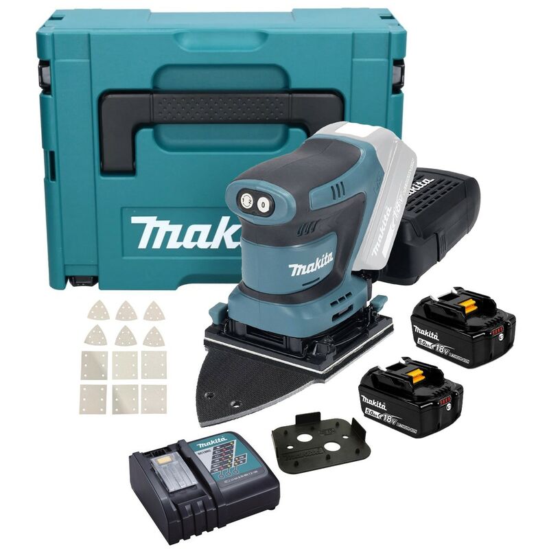 Makita - DBO480RTJ 18v lxt 1/4 Sheet Cordless Palm Detail Sander + Delta + 2x5ah
