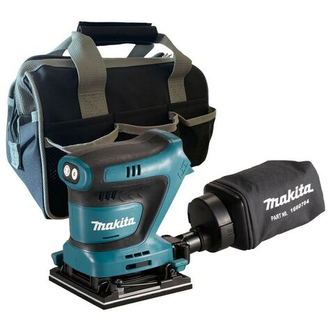 Makita DBO480Z 18v LXT 114mm 1/4 Sheet Finishing Cordless Palm Sander + Tool Bag