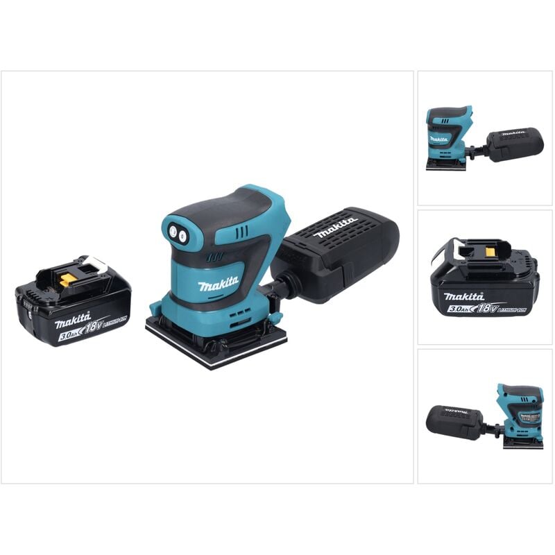 Dbo 481 F1 Ponceuse vibrante sans fil 18 v 112 x 102 mm + 1x batterie 3,0 Ah - sans chargeur - Makita