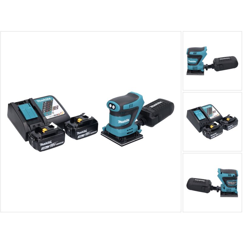 Dbo 481 rf Ponceuse vibrante sans fil 18 v 112 x 102 mm + 2x batterie 3,0 Ah + chargeur - Makita