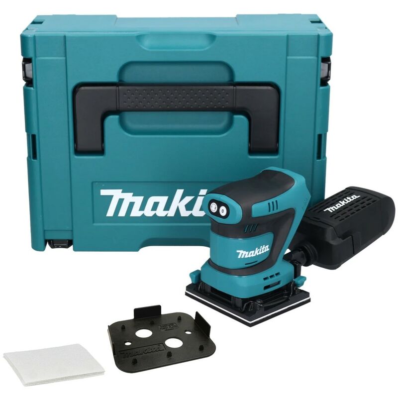 Makita DBO481ZJ 18v LXT 114mm 1/4 Sheet Finishing Cordless Palm Sander + Makpac
