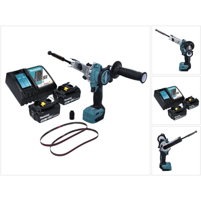 Makita DBS 180 RM lime à bande sans fil 18 V 9 x 533 mm Brushless + 2x batterie 4,0 Ah + chargeur